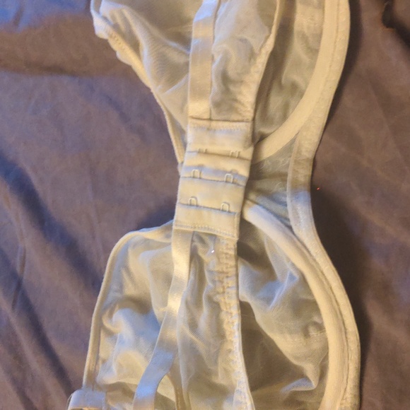 38E Spirit Collection Bra Plus Size Bra 38E Lace Blue White Plus Bra - Picture 8 of 11